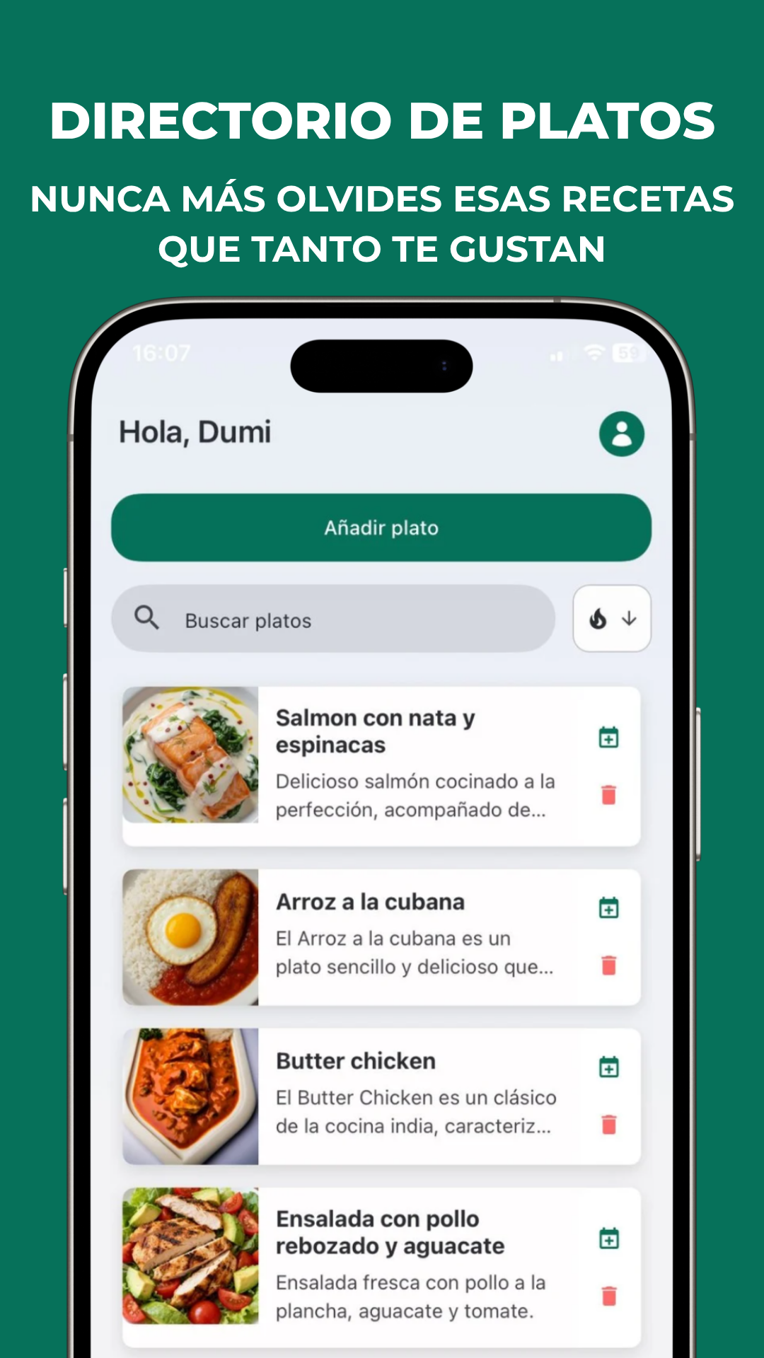 Plan semanal generado con IA en Mealer